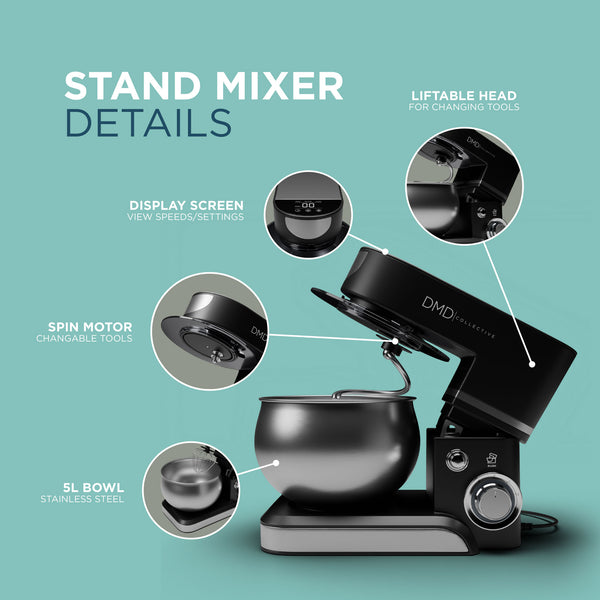 Stand Mixer - 5L with Six Speeds and Tilt-Head