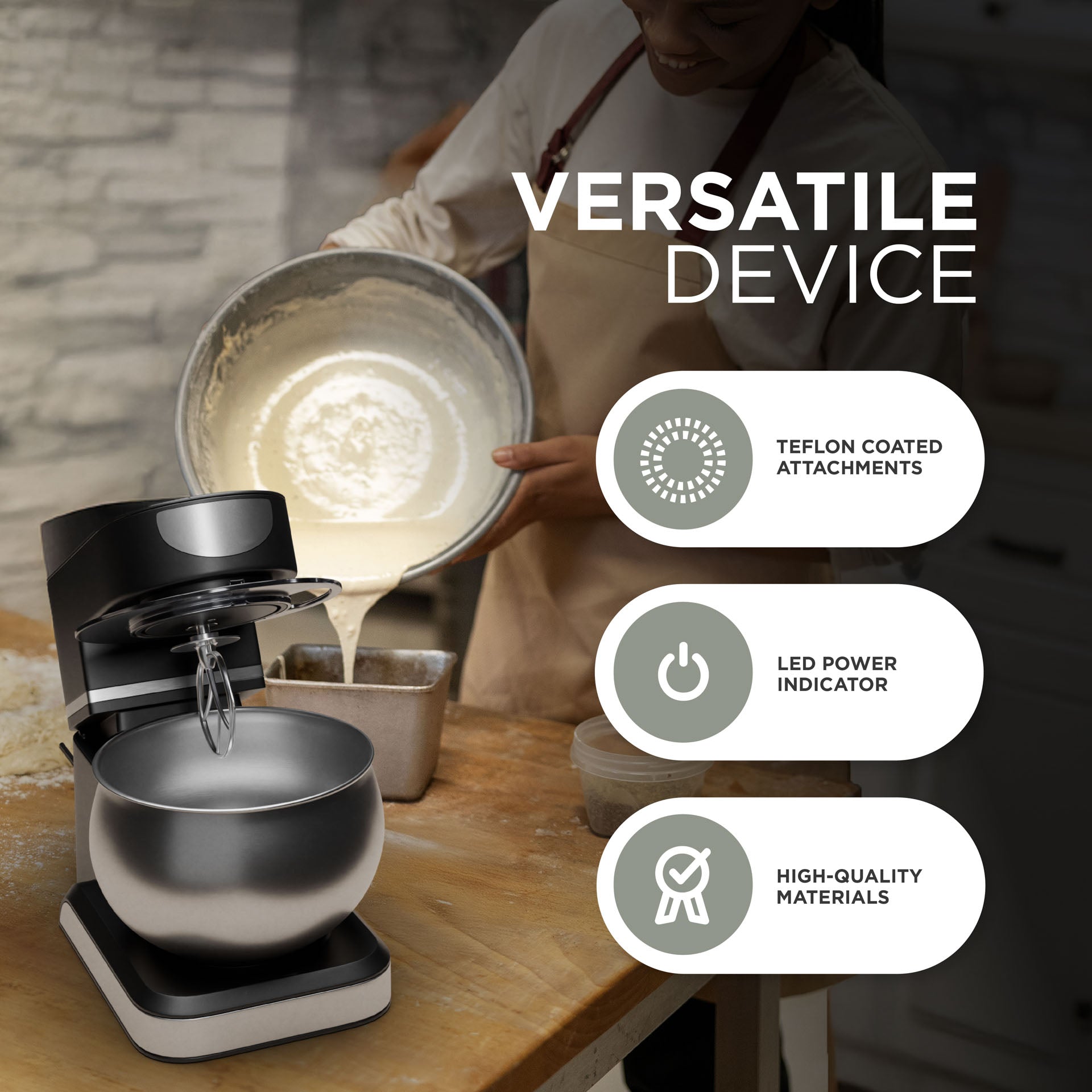 Digital 5L Stand Mixer with 6 Speeds & Tilt-Head