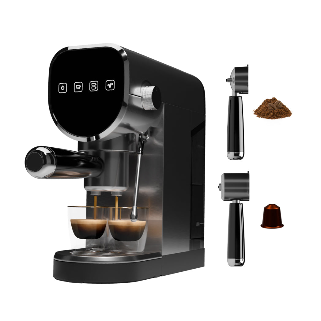 Espresso Coffee Machine – 20-Bar Pressure, Milk Frother, Capsule Compatible