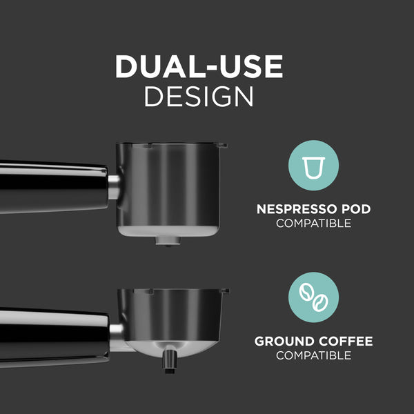 Espresso Coffee Machine - 20-Bar Pressure, Milk Frother, Capsule Compatible