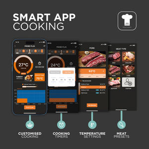 Wireless Meat Thermometer, 100m Bluetooth with Temp Alarm