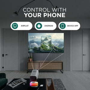 4K Supported Projector, 18000 Lumen FHD 1080P WiFi6 Bluetooth