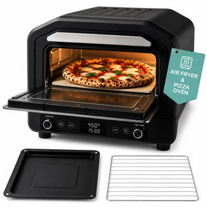 Electric Pizza Oven & Air Fryer Combo 17L – 400°C Indoor Countertop Oven, Fits 12" Pizza