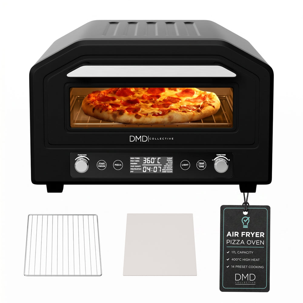 Electric Pizza Oven & Air Fryer Combo 17L – 400°C Indoor Countertop Oven, Fits 12" Pizza