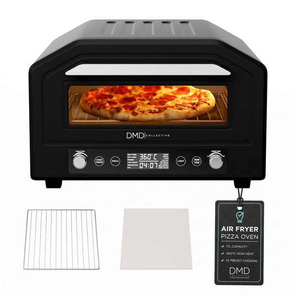Electric Pizza Oven & Air Fryer Combo 17L – 400°C Indoor Countertop Oven, Fits 12" Pizza