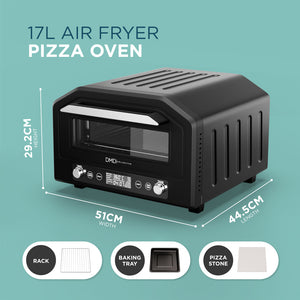 Electric Pizza Oven & Air Fryer Combo 17L – 400°C Indoor Countertop Oven, Fits 12" Pizza