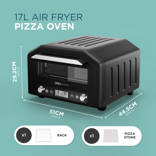 Electric Pizza Oven & Air Fryer Combo 17L – 400°C Indoor Countertop Oven, Fits 12" Pizza