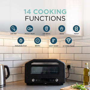 Electric Pizza Oven & Air Fryer Combo 17L – 400°C Indoor Countertop Oven, Fits 12" Pizza