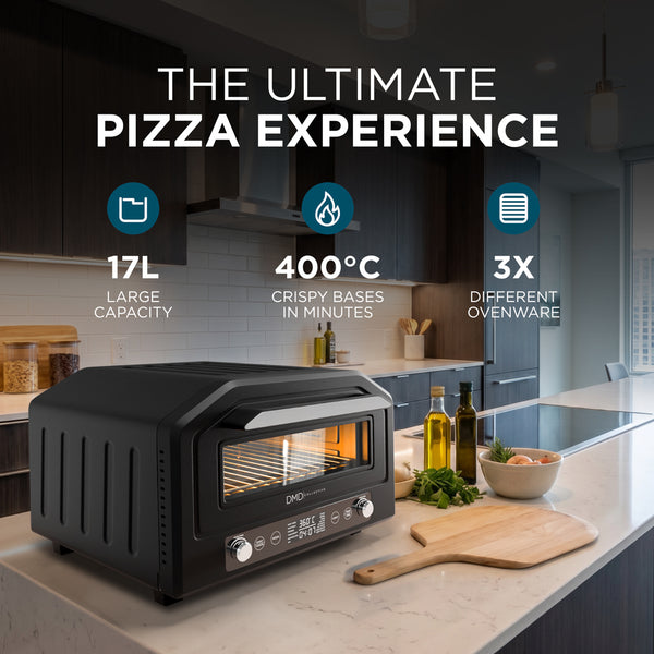 Electric Pizza Oven & Air Fryer Combo 17L – 400°C Indoor Countertop Oven, Fits 12" Pizza