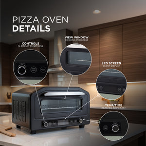 Electric Pizza Oven & Air Fryer Combo 17L – 400°C Indoor Countertop Oven, Fits 12" Pizza