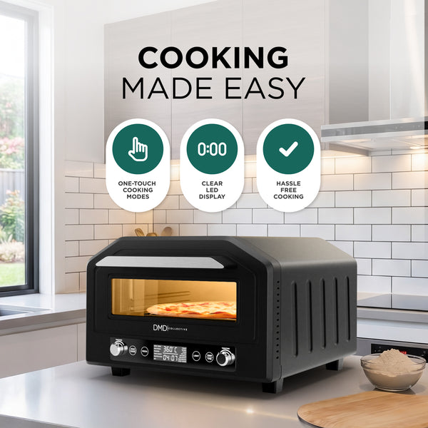 Electric Pizza Oven & Air Fryer Combo 17L – 400°C Indoor Countertop Oven, Fits 12" Pizza