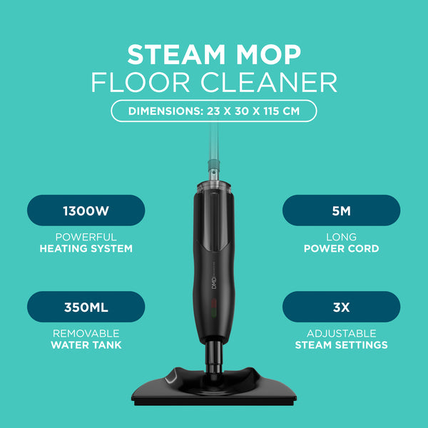Steam Mop Floor Cleaner with Adjustable Steam Control for Tile, Laminate and Sealed Wood 1300W