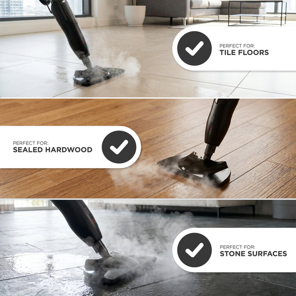 Steam Mop Floor Cleaner with Adjustable Steam Control for Tile, Laminate and Sealed Wood 1300W