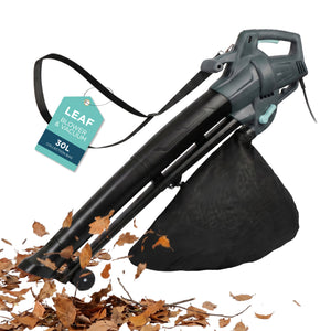 Electric Garden Leaf Blower Vacuum with Variable Speed, 30L Bag & 8m Cable 3500W