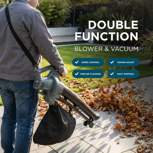 Electric Garden Leaf Blower Vacuum with Variable Speed, 30L Bag & 8m Cable 3500W