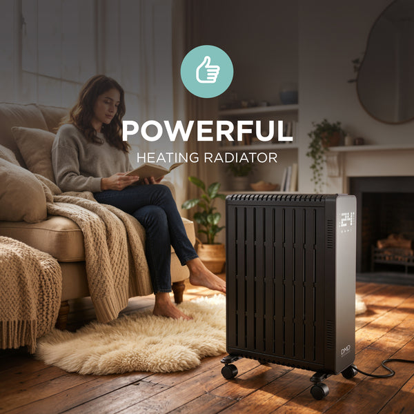Smart WiFi Electric Radiator Heater with Remote & Timer 2500W