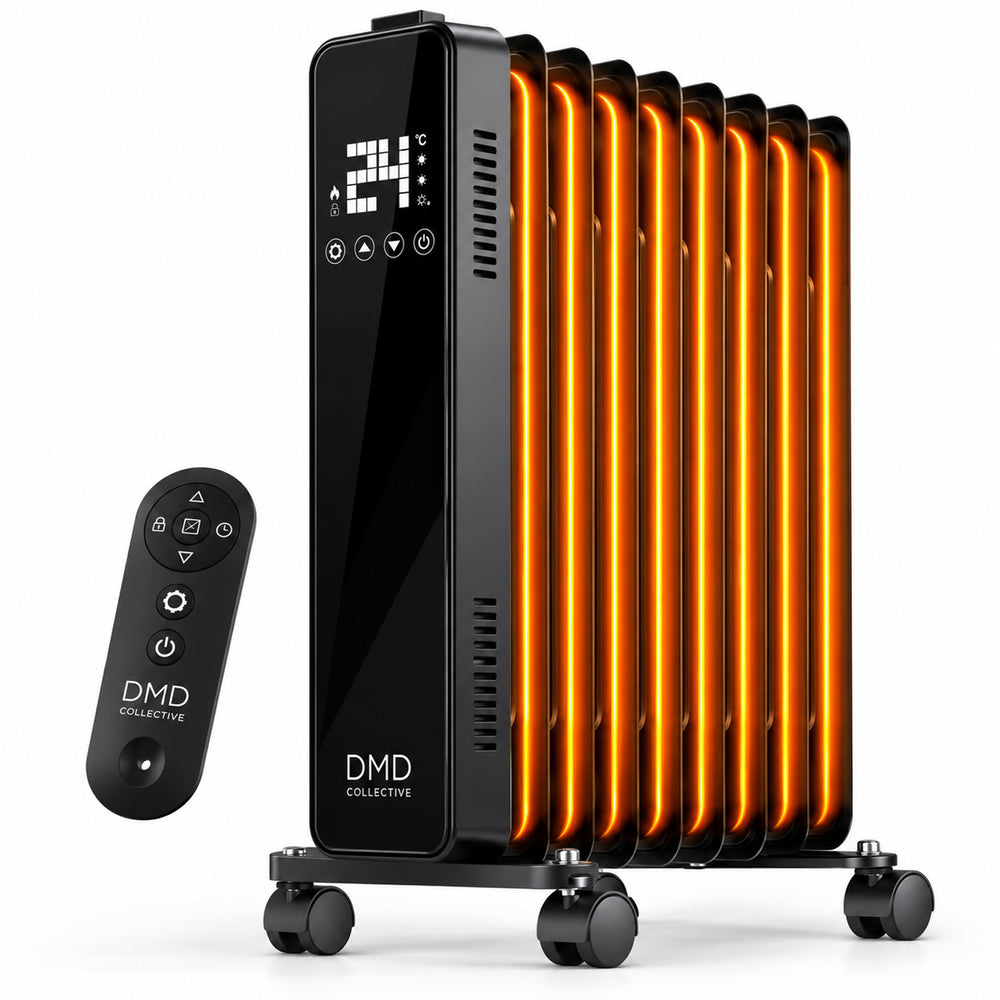 9-Fin Oil-Filled Radiator with Digital Screen, Remote & Timer 2000W