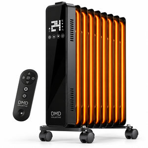 9-Fin Oil-Filled Radiator with Digital Screen, Remote & Timer 2000W