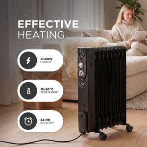 9-Fin Oil-Filled Radiator with Remote & Timer 2000W