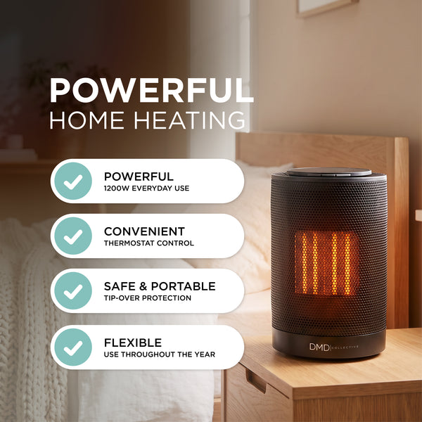 9" Ceramic Space Heater with Oscillation & Timer 1200W
