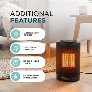 9" Ceramic Space Heater with Oscillation & Timer 1200W