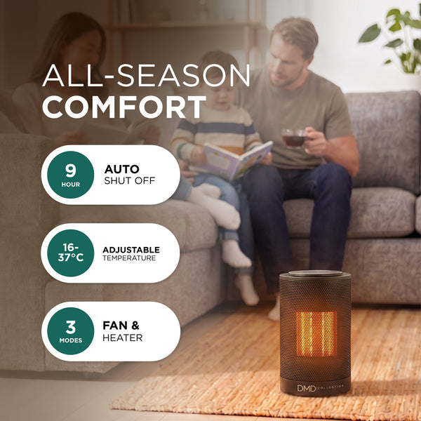 9" Ceramic Space Heater with Oscillation & Timer 1200W