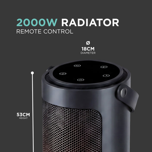 20" Ceramic Tower Heater with Remote & Timer 2000W
