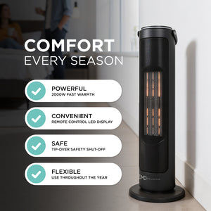 20" Ceramic Tower Heater with Remote & Timer 2000W