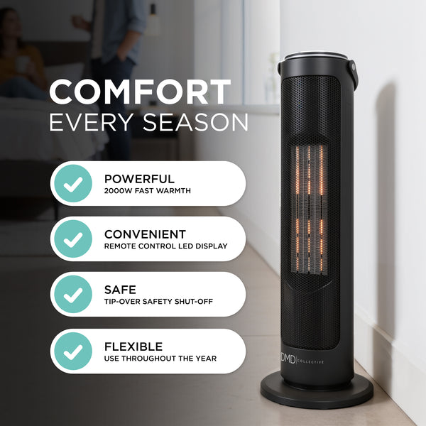 20" Ceramic Tower Heater with Remote & Timer 2000W