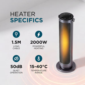 20" Ceramic Tower Heater with Remote & Timer 2000W
