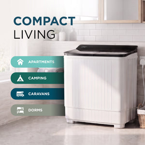 Portable Twin Tub Washing Machine – 4kg Wash, 3kg Spin Dryer