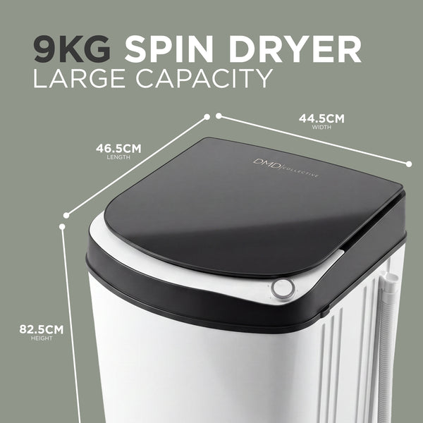 9kg Spin Dryer with Stainless Steel Drum & 5-Minute Timer