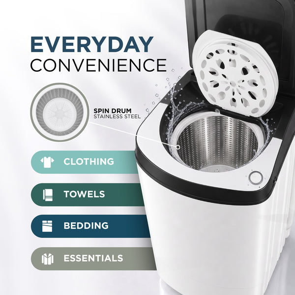 9kg Spin Dryer with Stainless Steel Drum & 5-Minute Timer