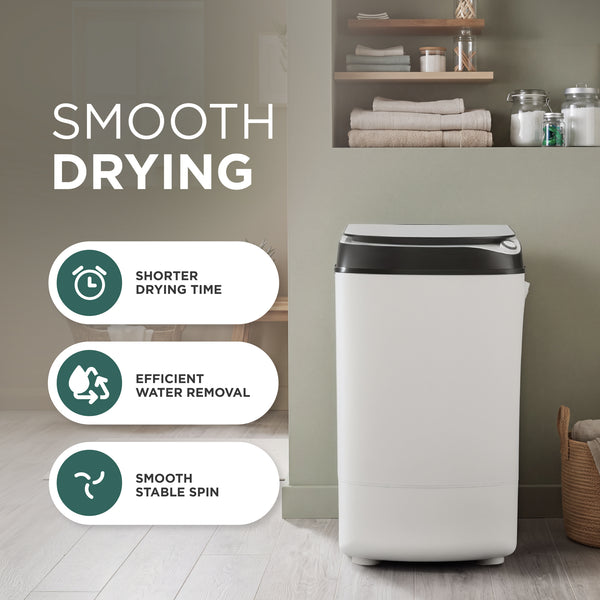 9kg Spin Dryer with Stainless Steel Drum & 5-Minute Timer