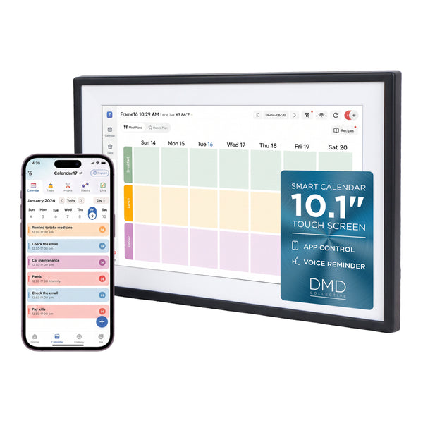 10.1" & 15.6" Smart Digital Family Calendar & Photo Frame – Touchscreen Planner with Wi-Fi & FotoCube App