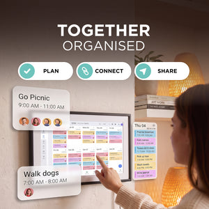 10.1" & 15.6" Smart Digital Family Calendar & Photo Frame – Touchscreen Planner with Wi-Fi & FotoCube App