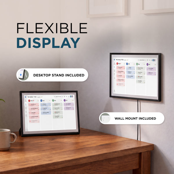 10.1" & 15.6" Smart Digital Family Calendar & Photo Frame – Touchscreen Planner with Wi-Fi & FotoCube App