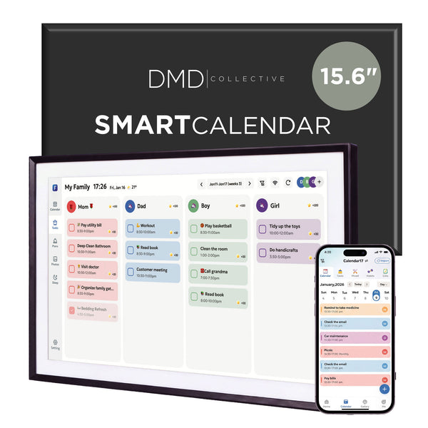10.1" & 15.6" Smart Digital Family Calendar & Photo Frame – Touchscreen Planner with Wi-Fi & FotoCube App