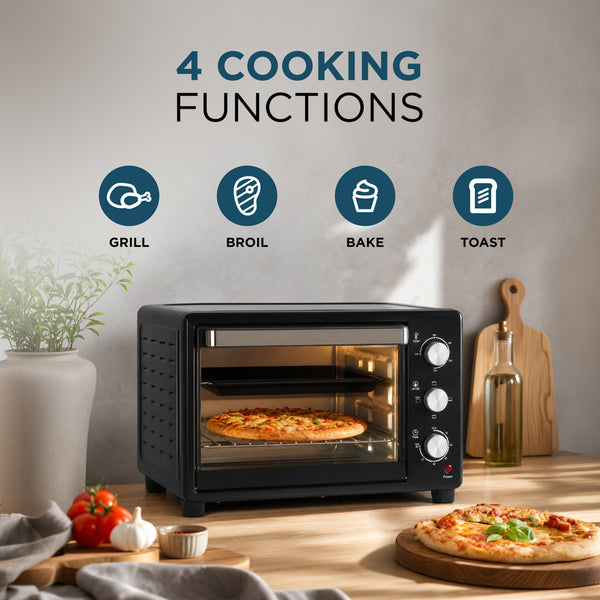 30L Mini Oven with Adjustable Temperature & 60-Minute Timer 1600W