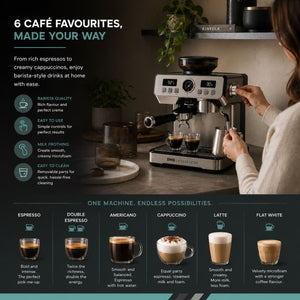 20 Bar Bean-to-Cup Espresso Machine with Grinder & Milk Frother