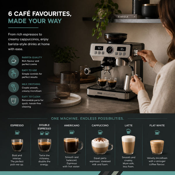 20 Bar Bean-to-Cup Espresso Machine with Grinder & Milk Frother