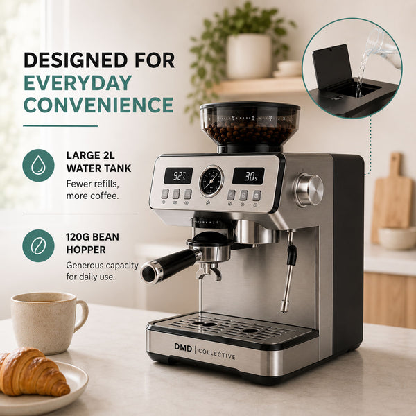 20 Bar Bean-to-Cup Espresso Machine with Grinder & Milk Frother