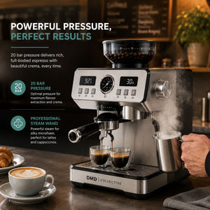 20 Bar Bean-to-Cup Espresso Machine with Grinder & Milk Frother