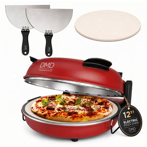 Electric Pizza Oven - 12”, Stone Bake, Thermostat and Paddles