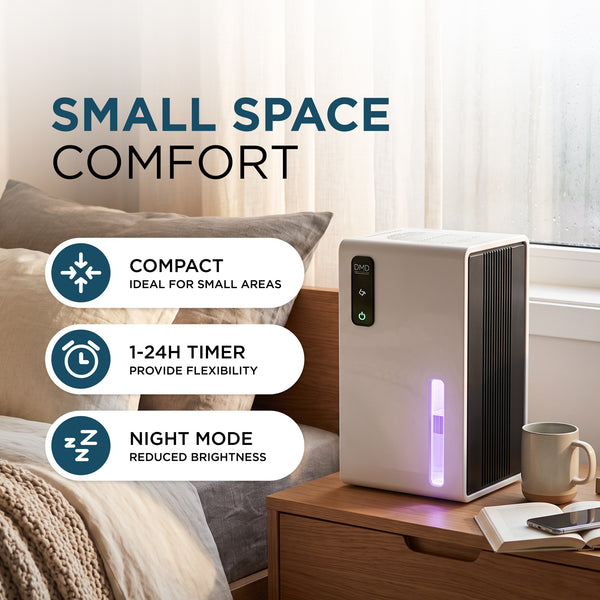 2L Dehumidifier with Timer, Night Mode & Ambient Light