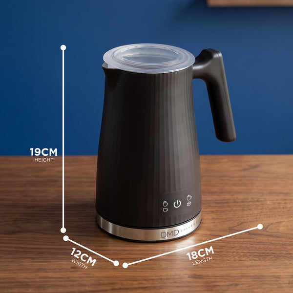 4 in 1 Electric Milk Frother & Warmer, Hot & Cold Foam, 300ml - Black