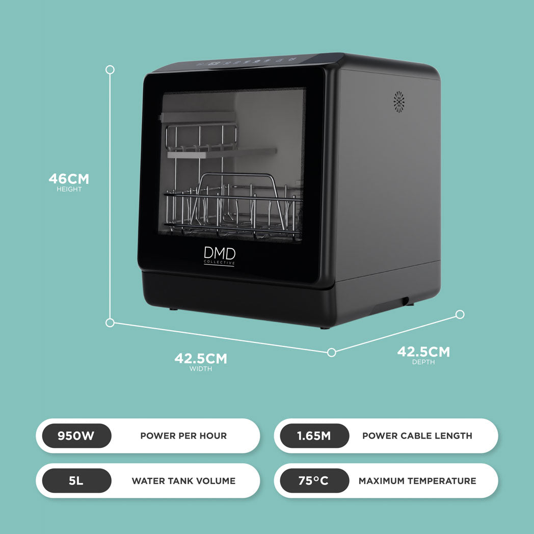 Mini Countertop Dishwasher – 5L Built-in Water Tank & 5 Modes
