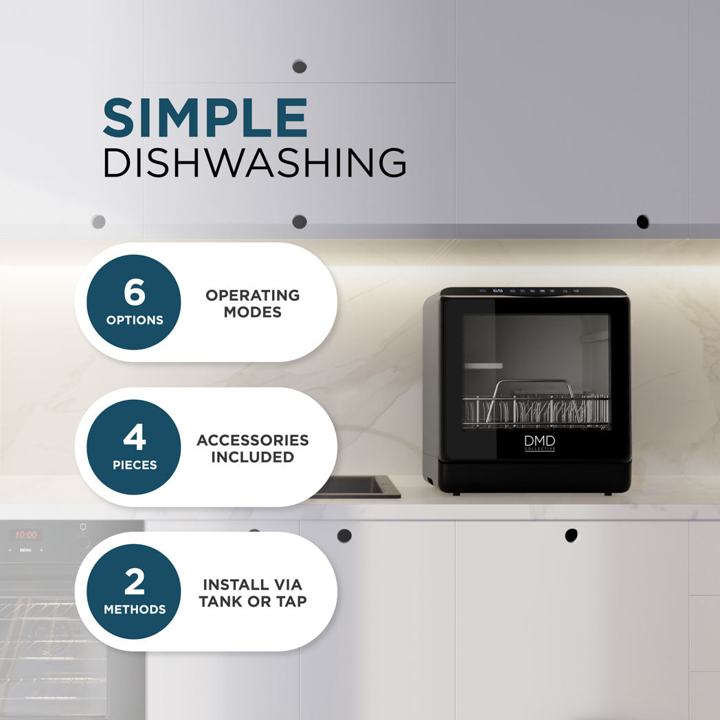 Mini Countertop Dishwasher – 5L Built-in Water Tank & 5 Modes