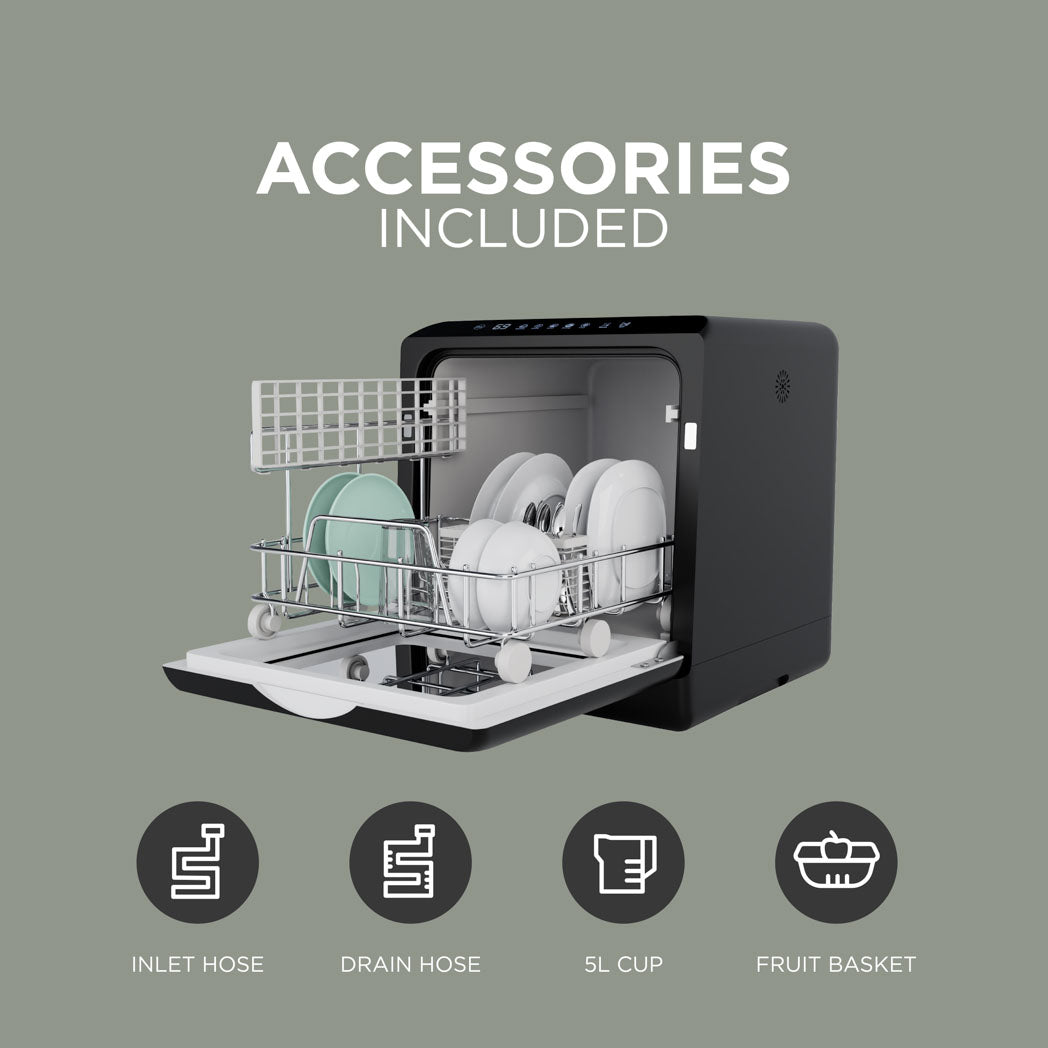 Mini Countertop Dishwasher – 5L Built-in Water Tank & 5 Modes