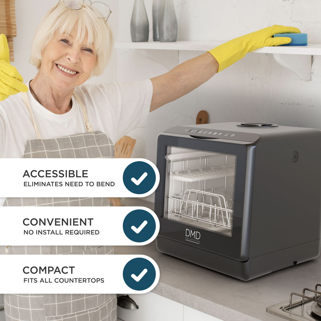 Mini Countertop Dishwasher – 5L Built-in Water Tank & 5 Modes